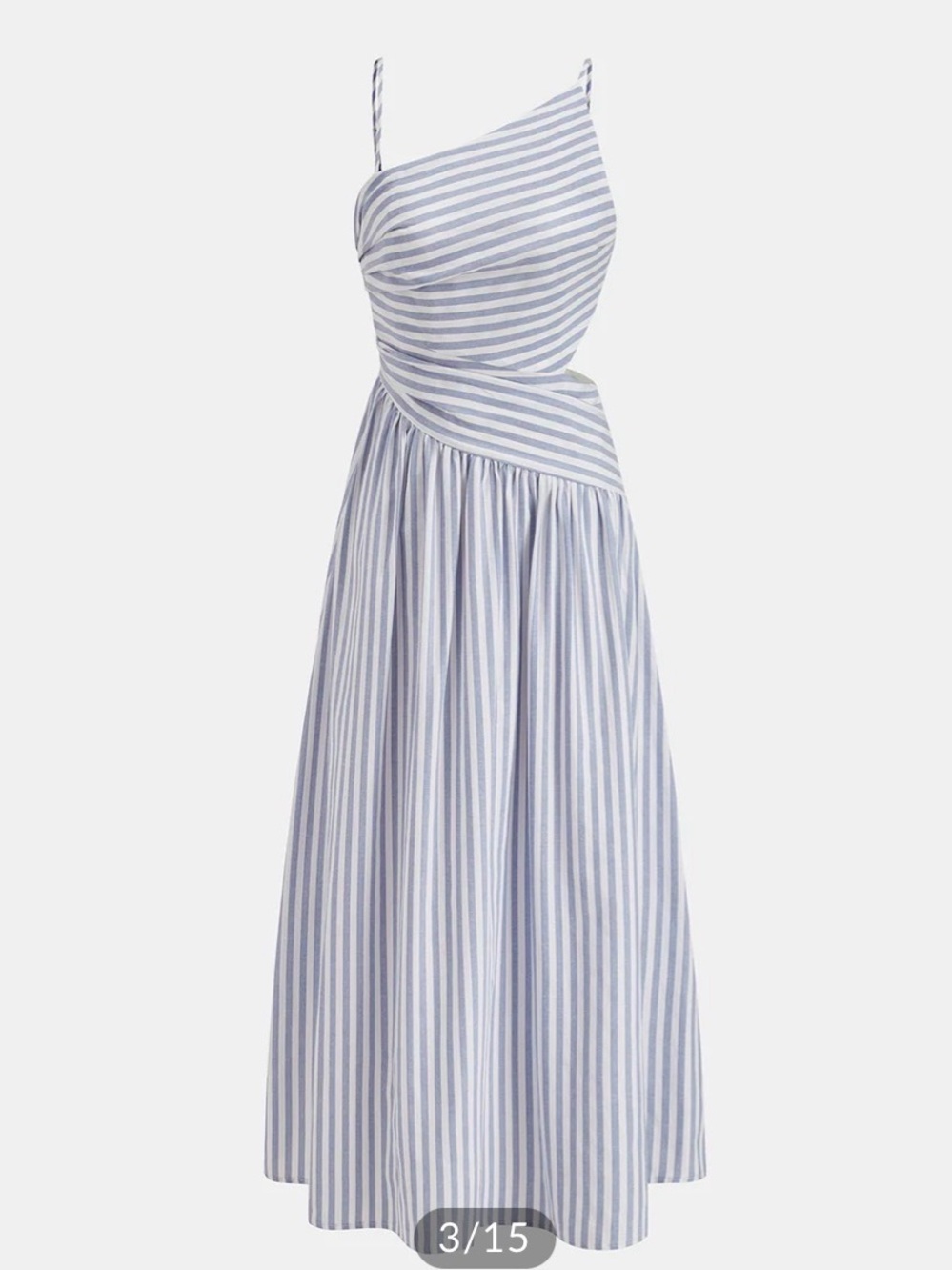 Commense striped cut out asymmetric cami Maxi Dress - Picture 2 of 8